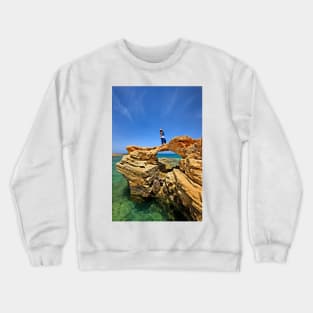 Rocky bridge to the Cretan sea Crewneck Sweatshirt